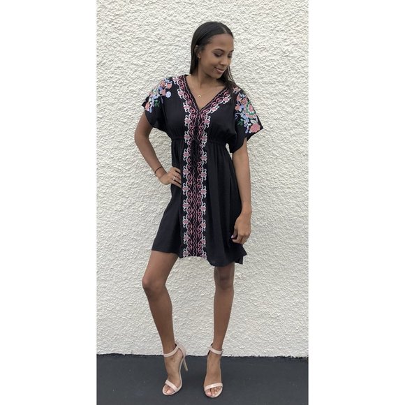 THML Embroidered Black Short Dress - Picture 5 of 7